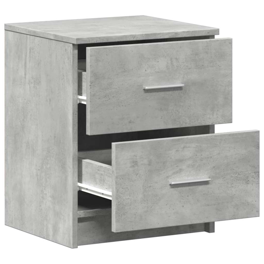 Bedside Cabinet with 2 Drawers Concrete Grey 40x36x50 cm